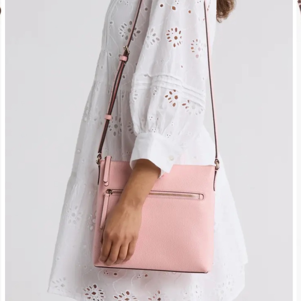 Kate Spade New York Jackson Top Zip Leather Crossbody Bag Tea Rose NEW
